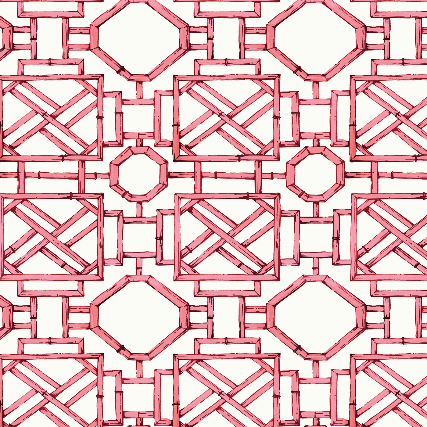 Mustique Wallpaper in Coral